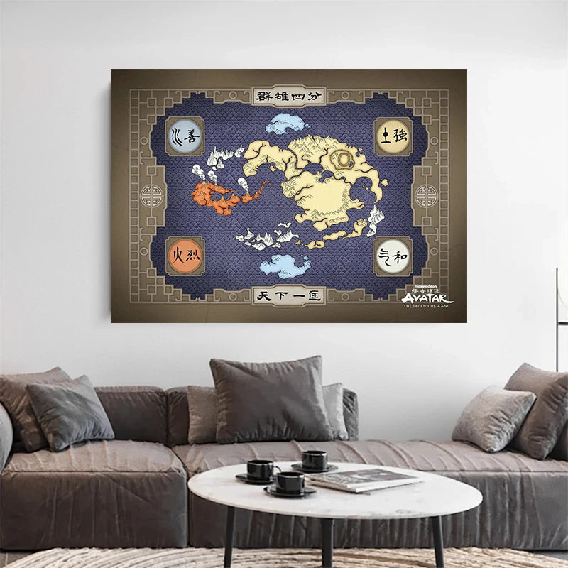 Avatar: The Last Airbender Elemental Posters – Air, Earth, Fire & Water Wall Art