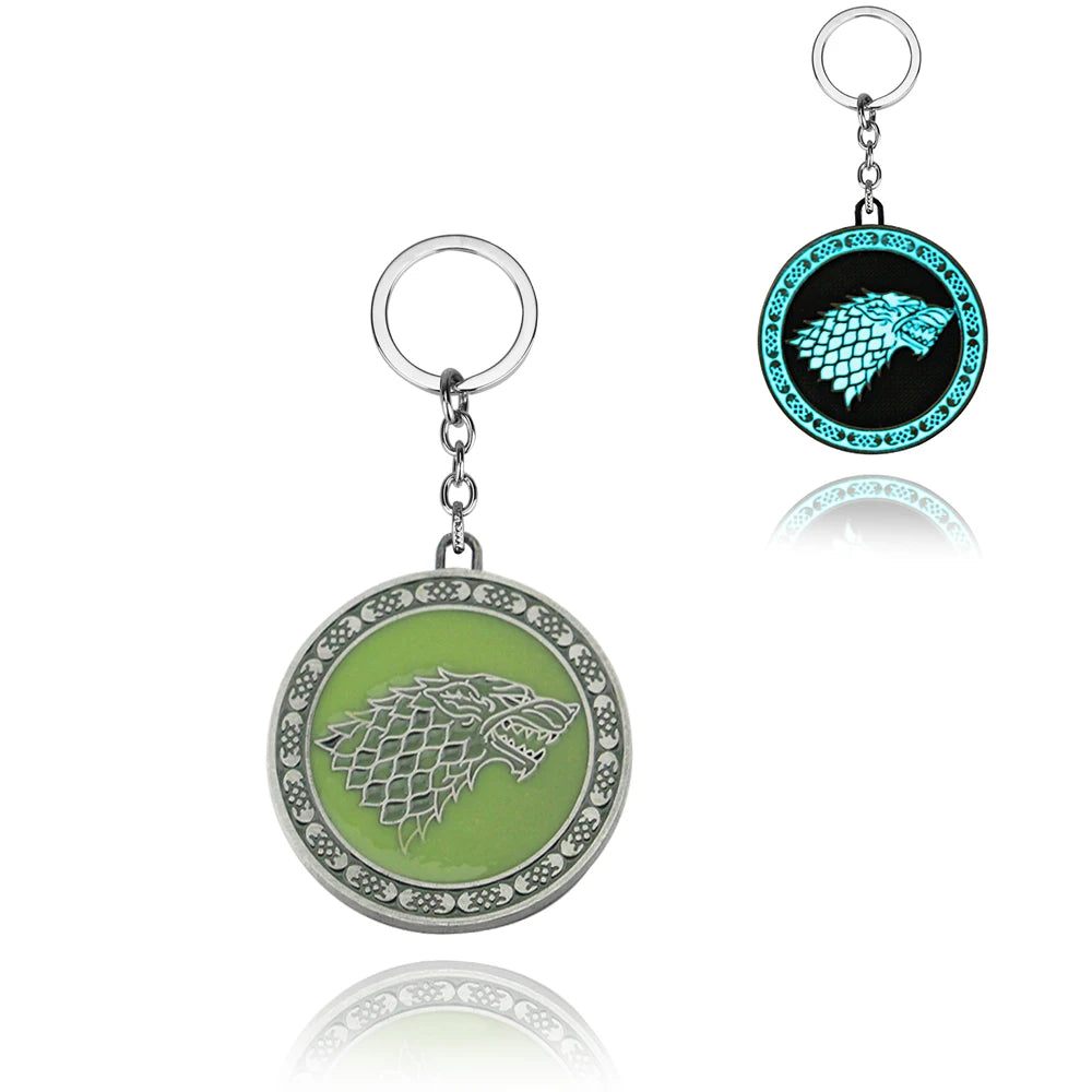 Game of Thrones House Stark Wolf Keychain – “Winter Is Coming” 3D Pendant
