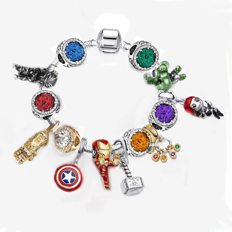 Marvel Avengers Charm Bracelet – Captain America, Iron Man, Thor & Hulk
