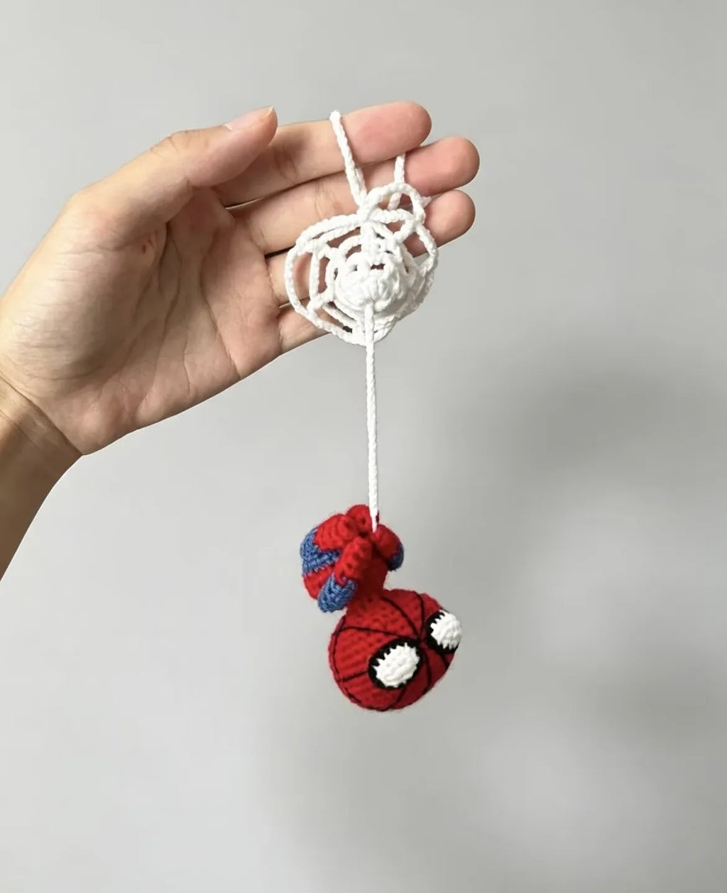 Spider-Man & Venom Crochet Plush Keychain – Handmade Backpack Charm