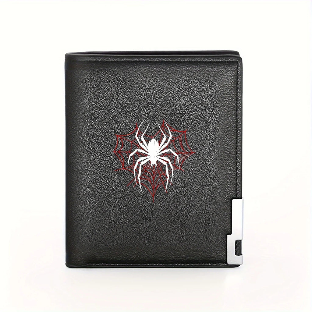 Spider Web Graphic Wallet – Stylish Minimalist Men’s Casual Wallet