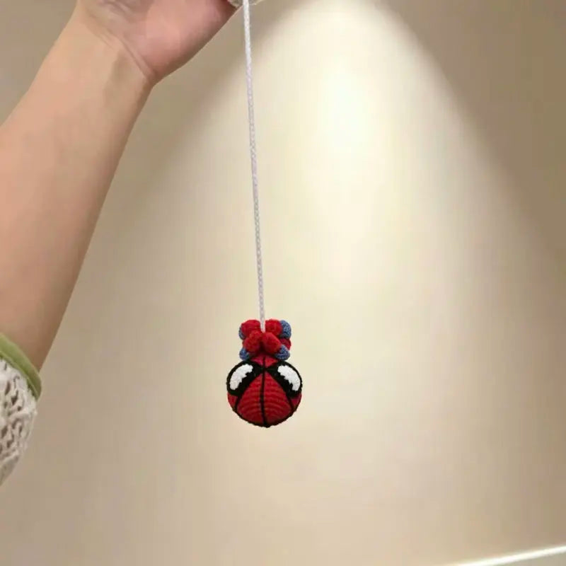 Spider-Man Crochet Keychain – Handmade Yarn Doll Bag Charm