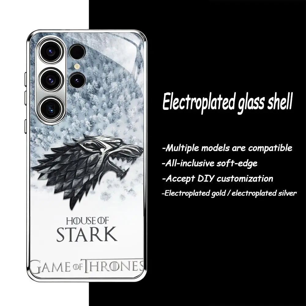 Game of Thrones Samsung Galaxy Case – Electroplated Glass Protective Phone Cover