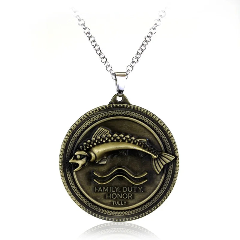 Game of Thrones House Stark Wolf Keychain – “Winter Is Coming” 3D Pendant