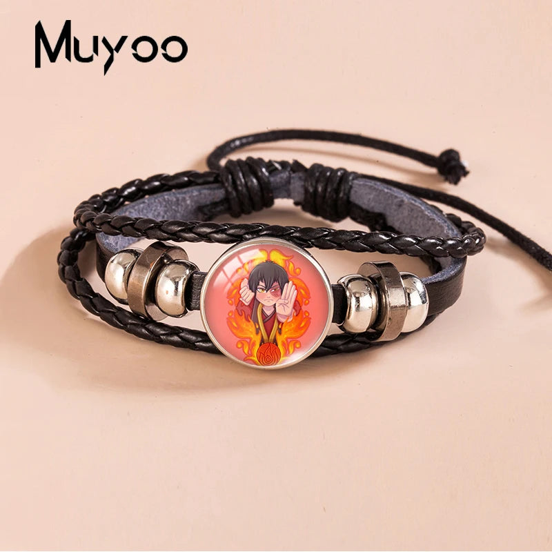 Avatar: The Last Airbender Leather Bracelet – Glass Dome Snap Button Bangle