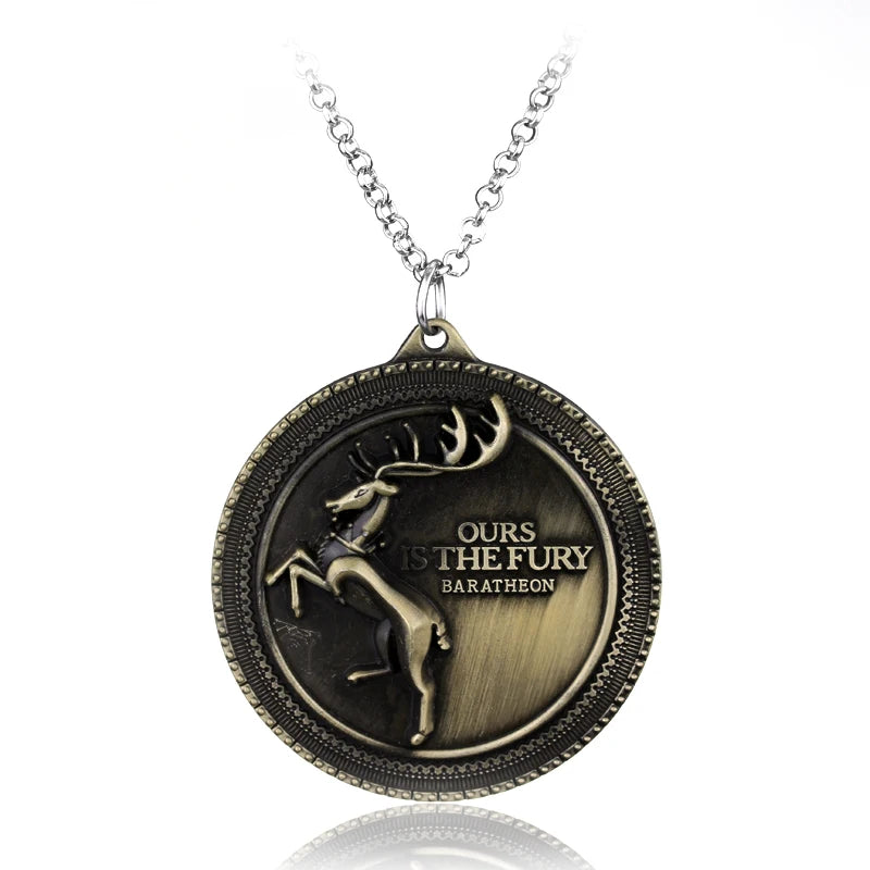 Game of Thrones House Stark Wolf Keychain – “Winter Is Coming” 3D Pendant