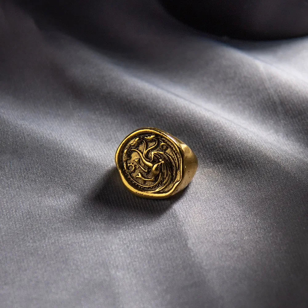 House Targaryen Three-Headed Dragon Ring – Gold Cosplay Jewellery