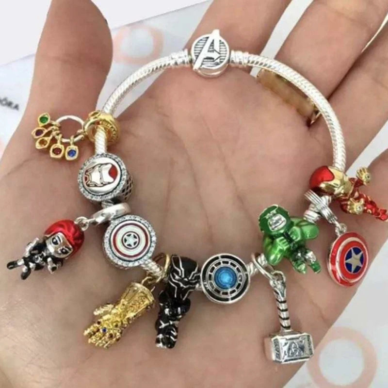 Marvel Avengers Charm Bracelet – Captain America, Iron Man, Thor & Hulk
