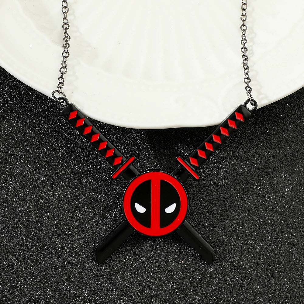 Deadpool Double Knife Necklace – Marvel Superhero Pendant for Men & Women