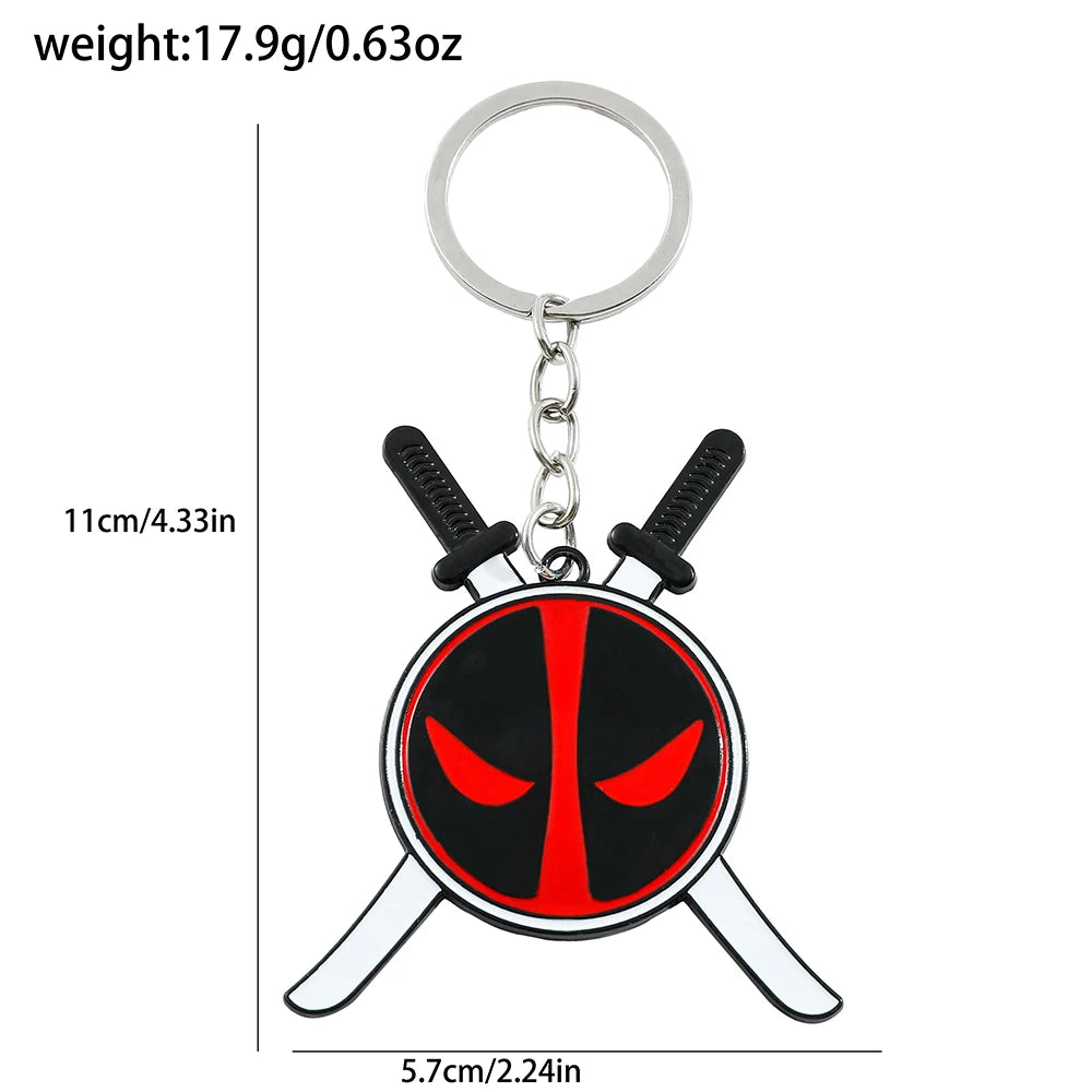 Deadpool Mask Keychain – Marvel Metal Enamel Pendant & Keyring