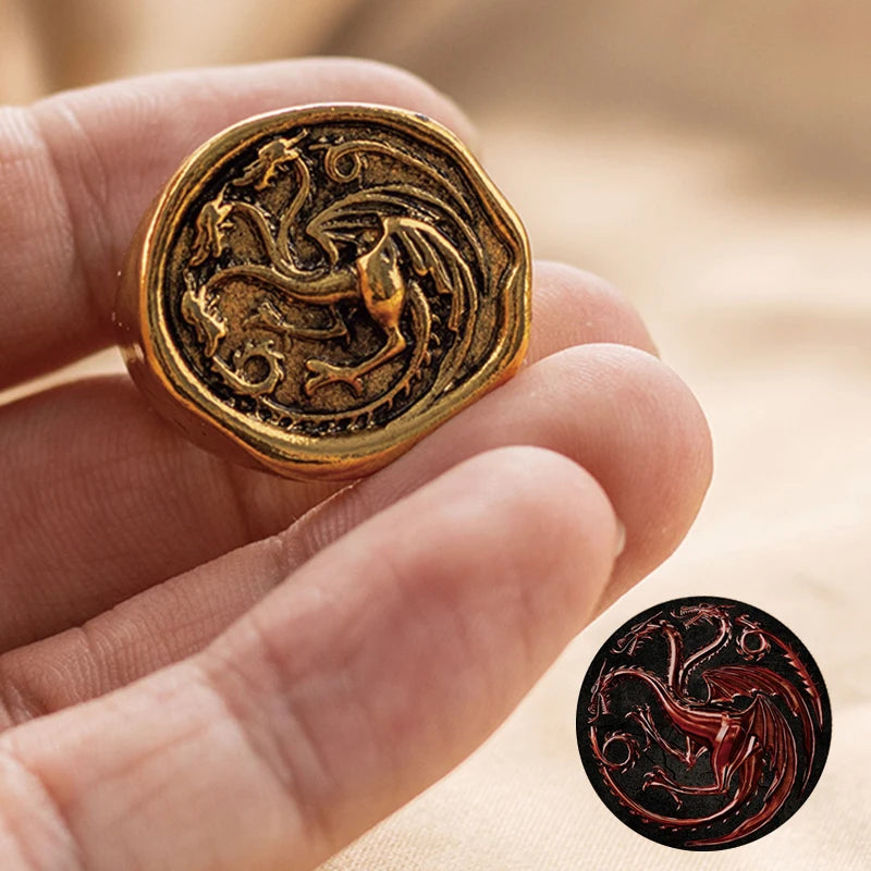 House Targaryen Three-Headed Dragon Ring – Gold Cosplay Jewellery