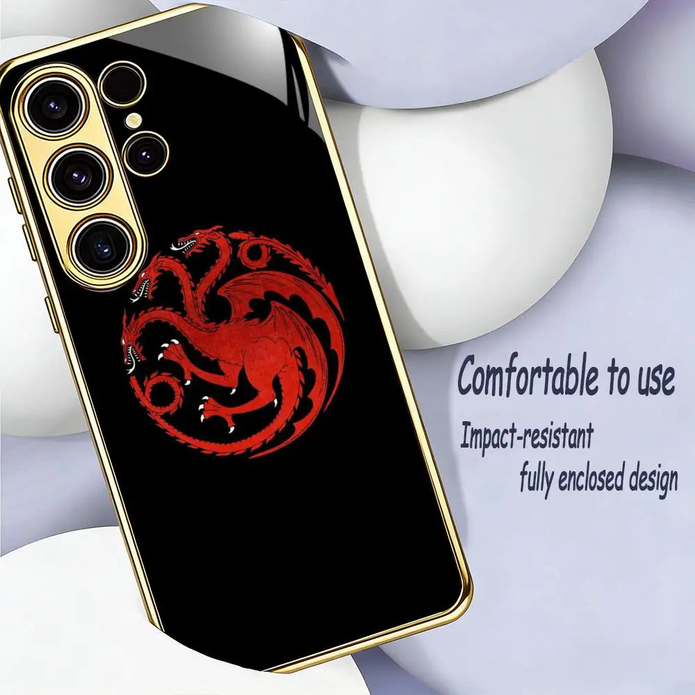 Game of Thrones Samsung Galaxy Case – Electroplated Glass Protective Phone Cover