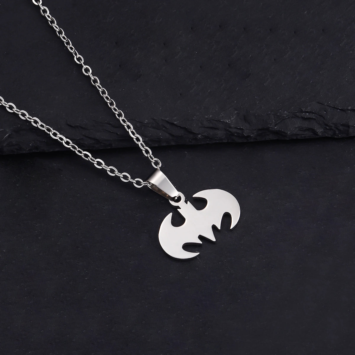 Gothic Bat Necklace – Stainless Steel Superhero Pendant Chain
