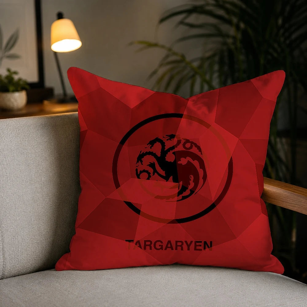 House Targaryen Pillow Cover – Game of Thrones Plush Decorative Cushion Case