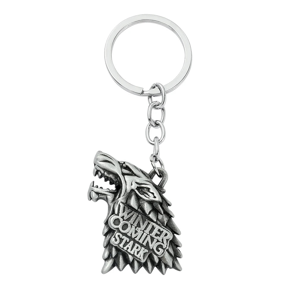 Game of Thrones House Targaryen Keychain – Metal Dragon Logo Pendant