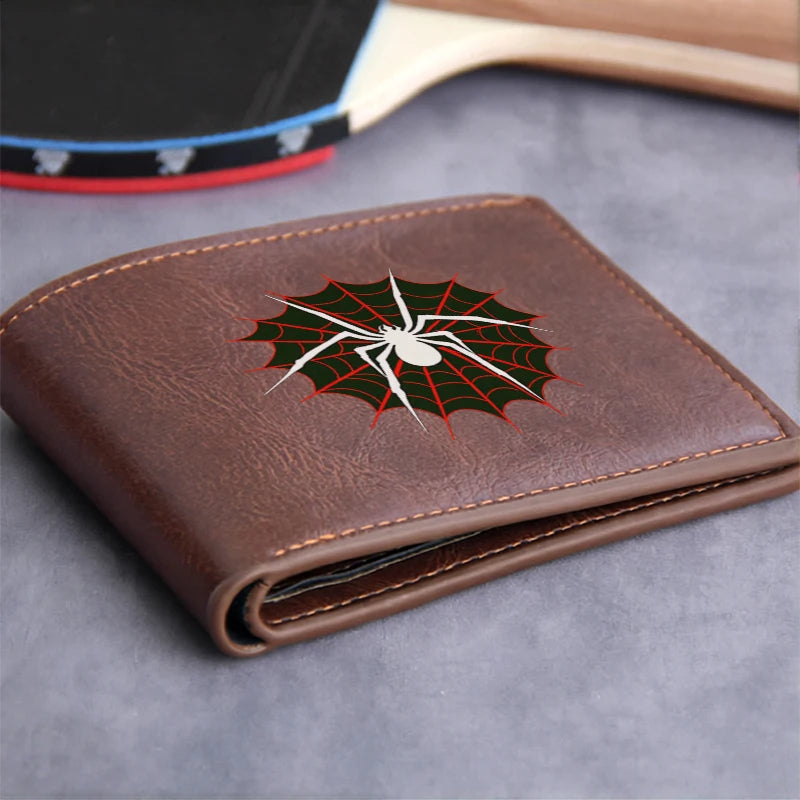 Spider Web PU Leather Wallet – Premium Compact Men’s Business Wallet