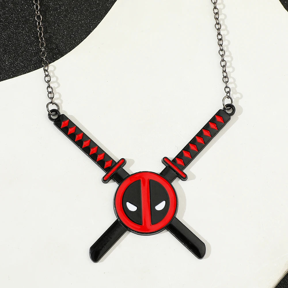 Deadpool Double Knife Necklace – Marvel Superhero Pendant for Men & Women