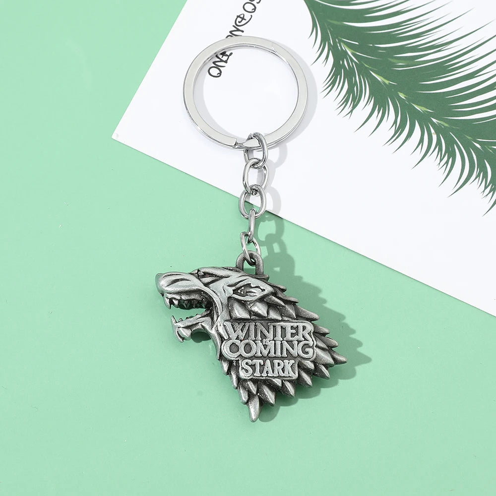 Game of Thrones House Targaryen Keychain – Metal Dragon Logo Pendant