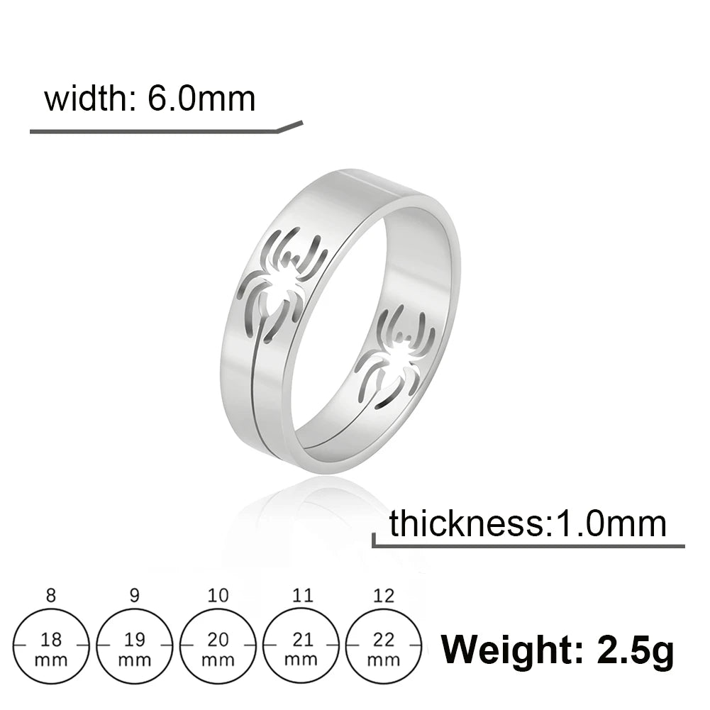 Spider Ring – 6mm Stainless Steel Unisex Punk & Hip-Hop Jewelry