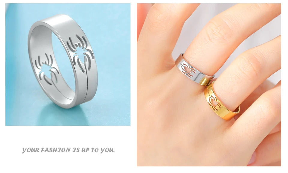 Spider Ring – 6mm Stainless Steel Unisex Punk & Hip-Hop Jewelry