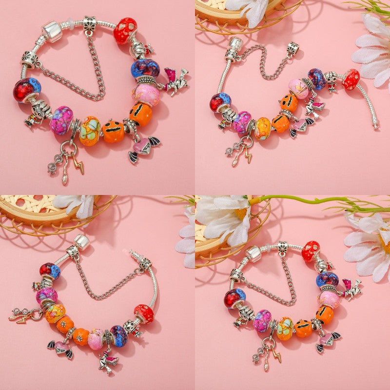 Marvel Spider-Man Charm Bracelet – Mask Clasp & Soaring City Beads