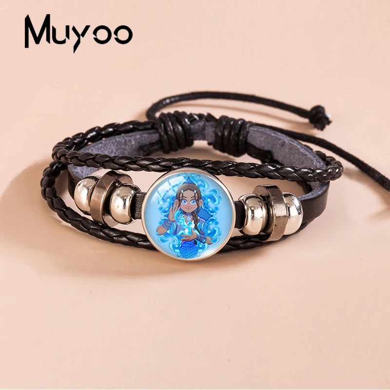 Avatar: The Last Airbender Leather Bracelet – Glass Dome Snap Button Bangle