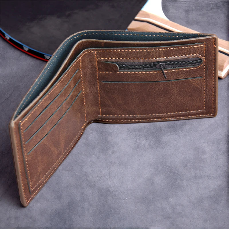 Spider Web PU Leather Wallet – Premium Compact Men’s Business Wallet