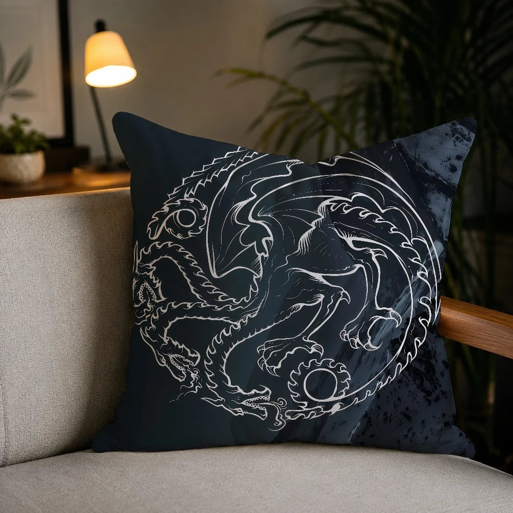 House Targaryen Pillow Cover – Game of Thrones Plush Decorative Cushion Case