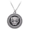 Black Panther Round Pendant Necklace – Trendy Superhero Jewelry Gift