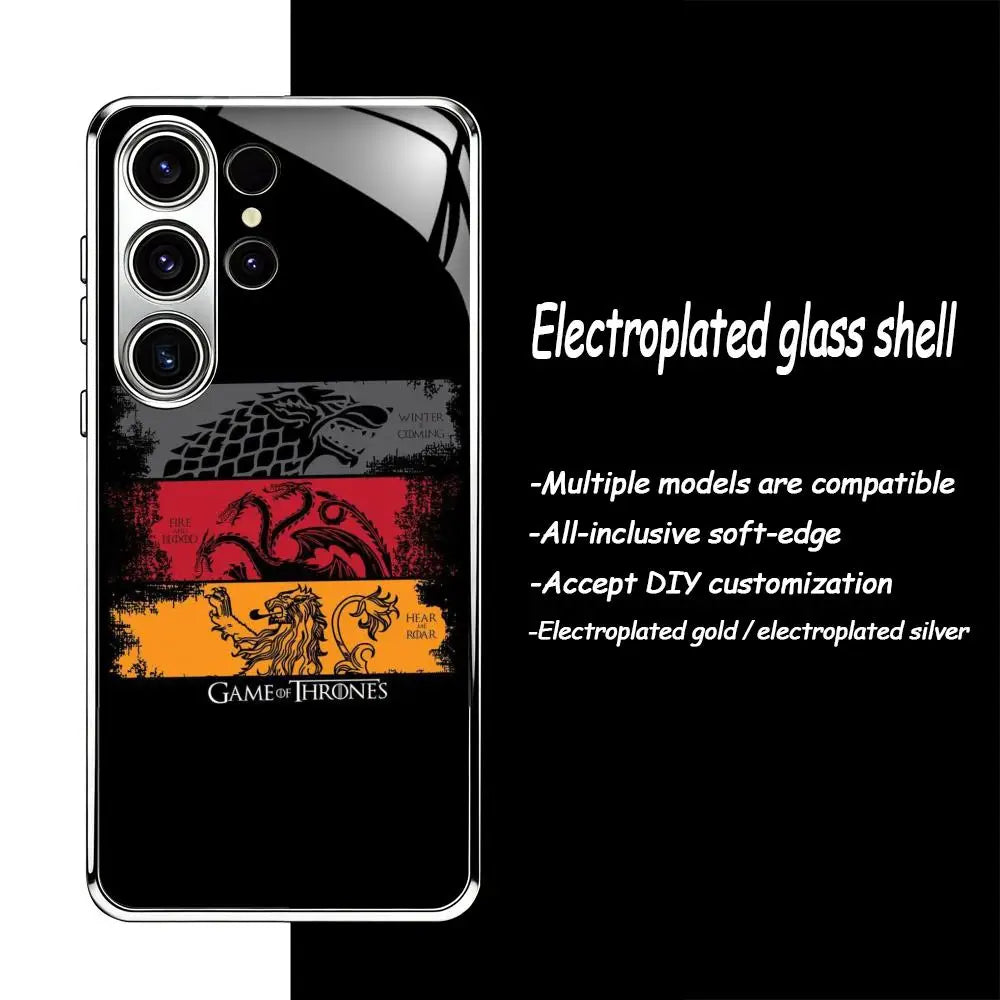 Game of Thrones Samsung Galaxy Case – Electroplated Glass Protective Phone Cover