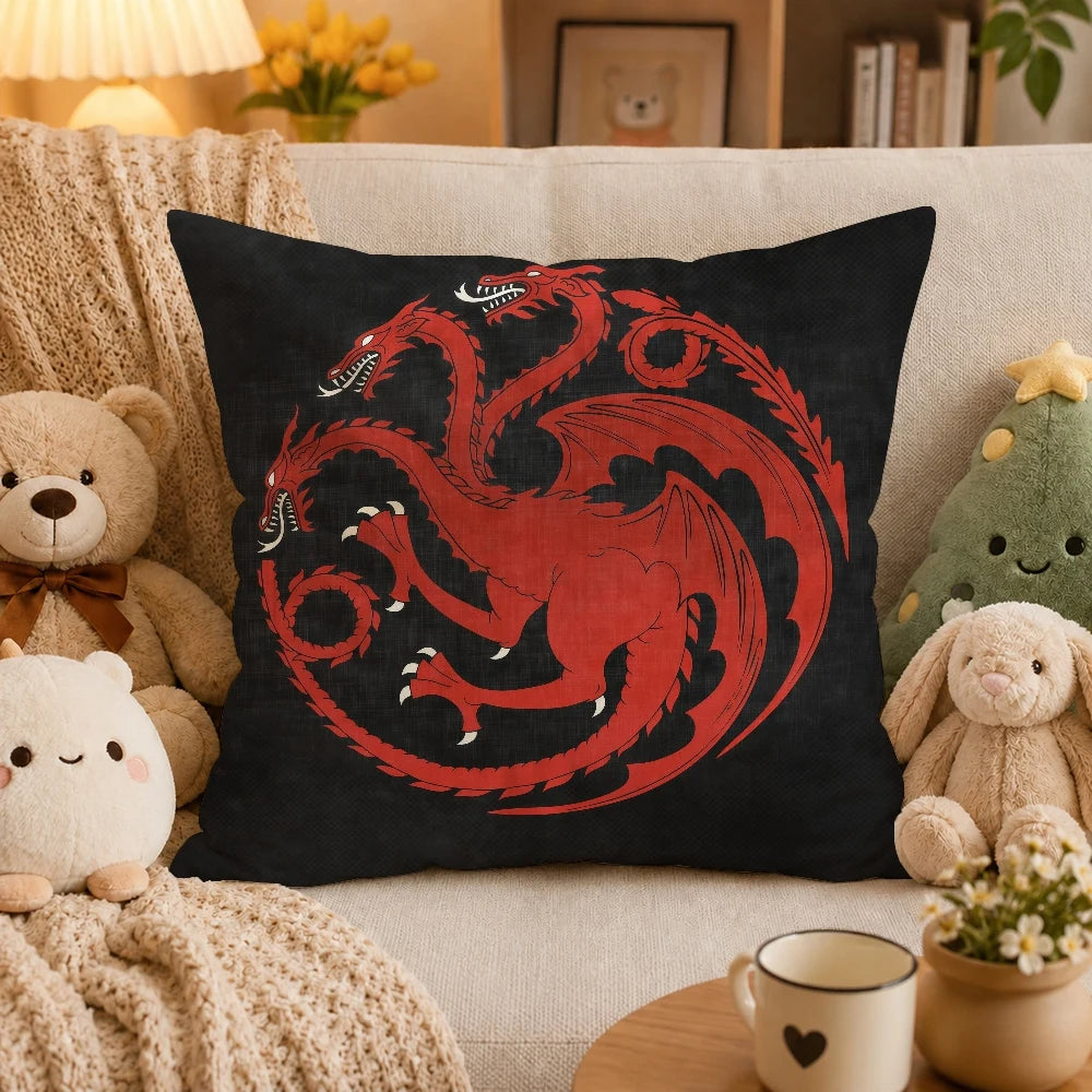 House Targaryen Pillow Cover – Game of Thrones Plush Decorative Cushion Case