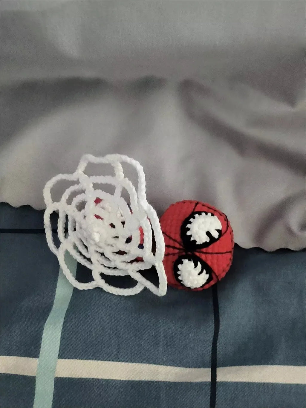 Spider-Man & Venom Crochet Plush Keychain – Handmade Backpack Charm