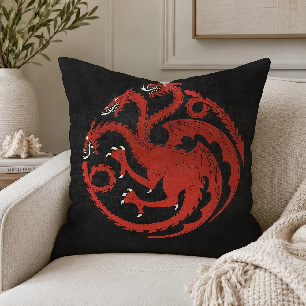 House Targaryen Pillow Cover – Game of Thrones Plush Decorative Cushion Case