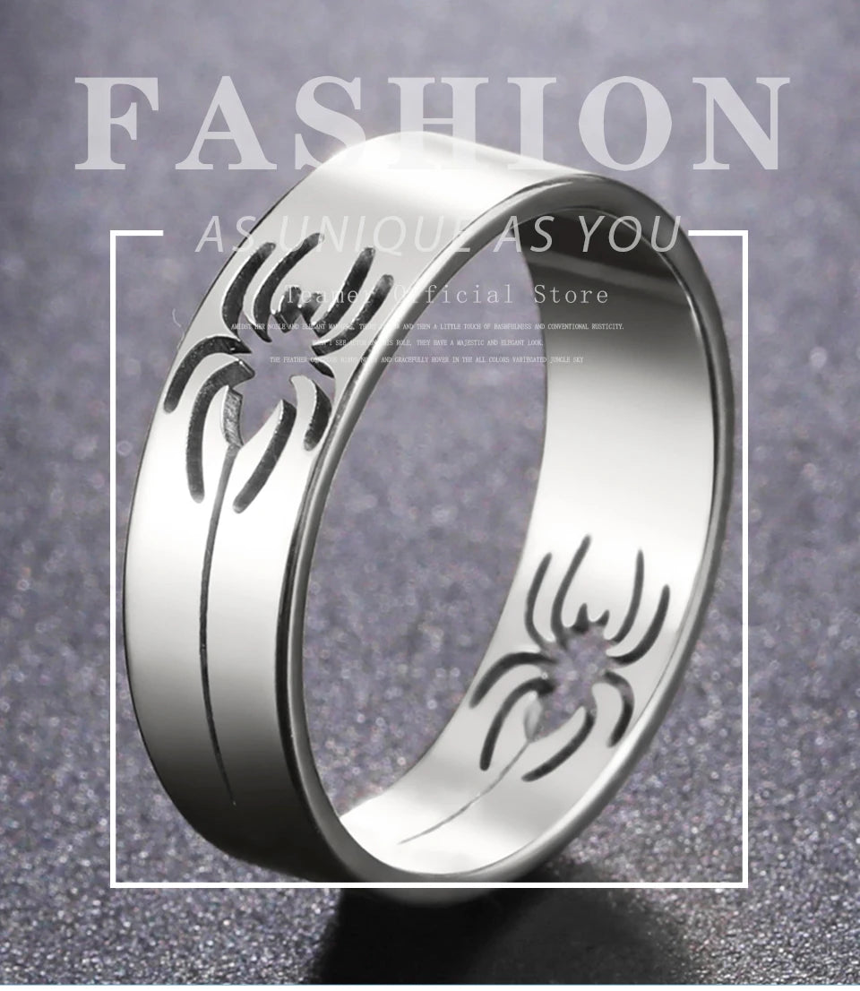 Spider Ring – 6mm Stainless Steel Unisex Punk & Hip-Hop Jewelry
