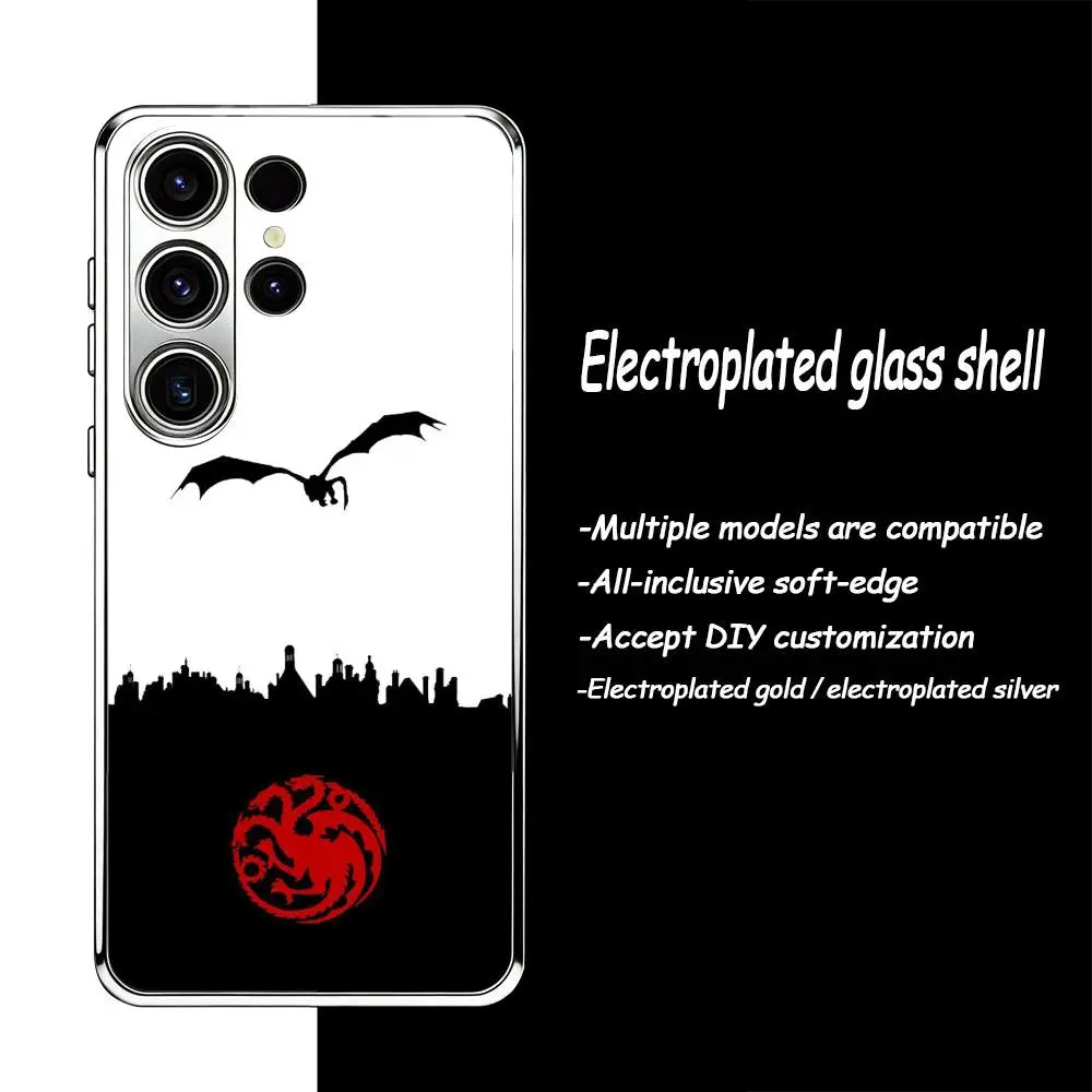 Game of Thrones Samsung Galaxy Case – Electroplated Glass Protective Phone Cover