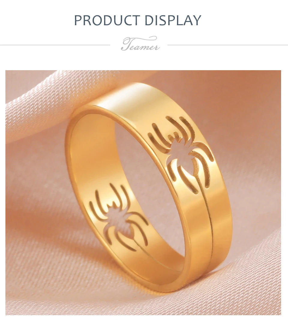 Spider Ring – 6mm Stainless Steel Unisex Punk & Hip-Hop Jewelry