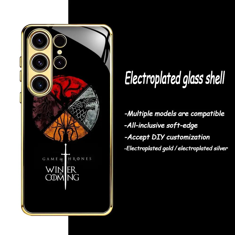 Game of Thrones Samsung Galaxy Case – Electroplated Glass Protective Phone Cover