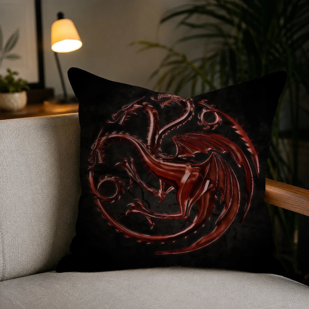 House Targaryen Pillow Cover – Game of Thrones Plush Decorative Cushion Case