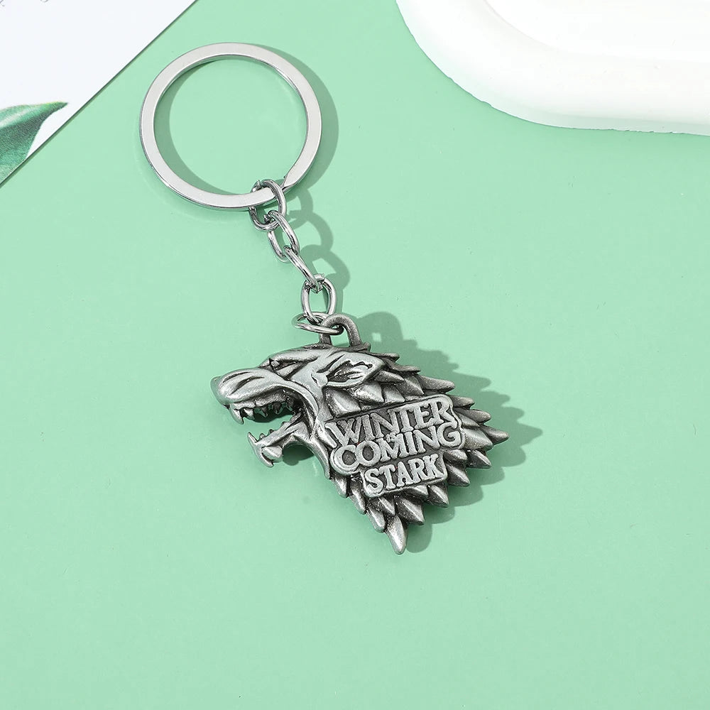 Game of Thrones House Targaryen Keychain – Metal Dragon Logo Pendant