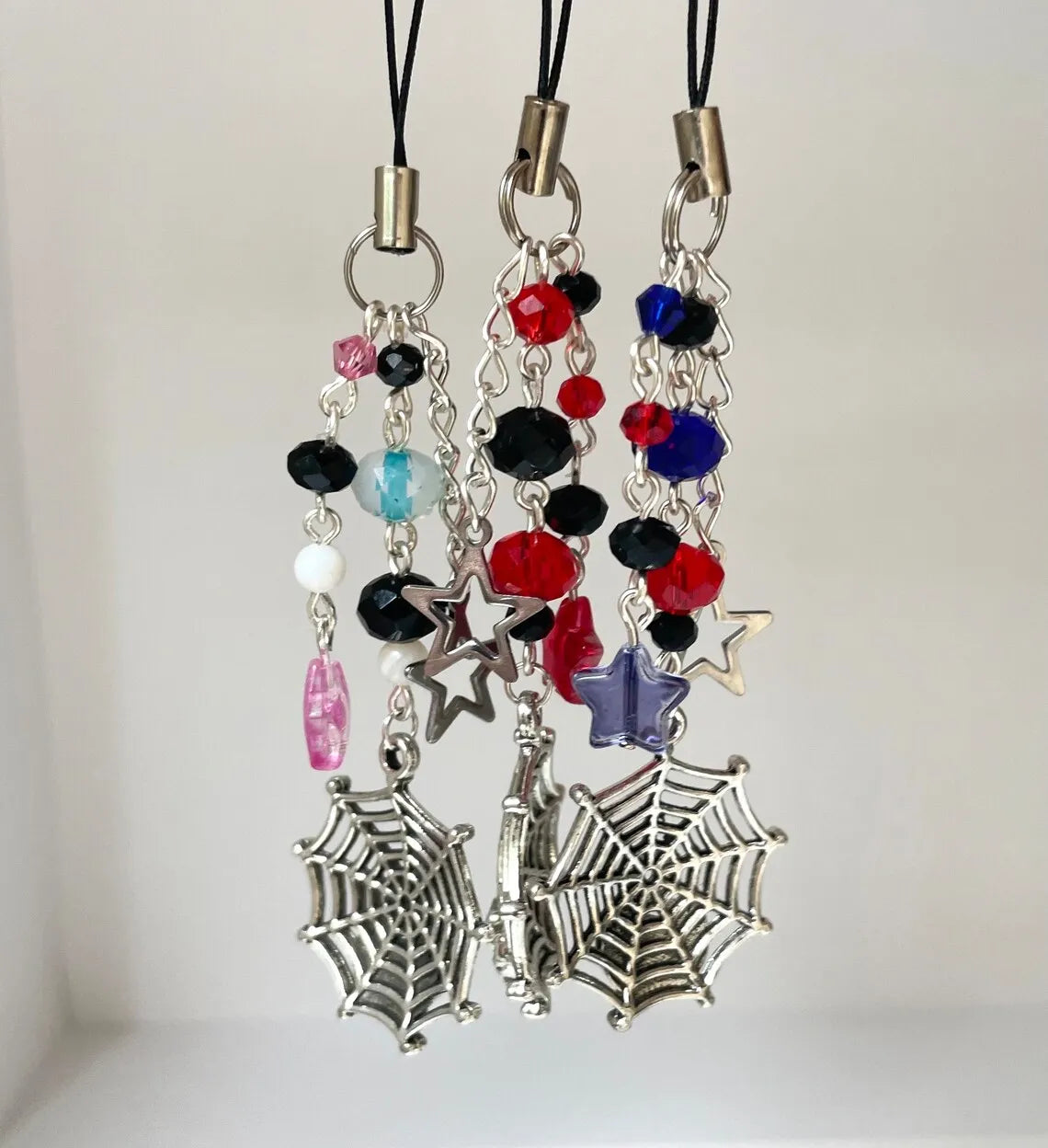Spider-Verse Beaded Phone Charm – Miles Morales, Gwen & Miguel Y2K Style