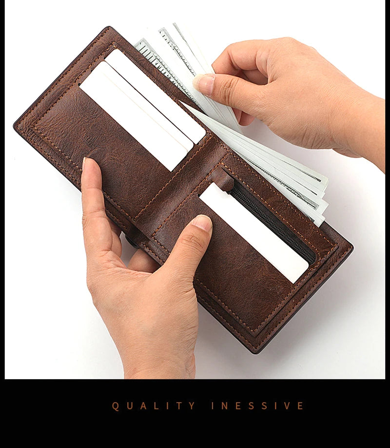 Spider Web PU Leather Wallet – Premium Compact Men’s Business Wallet