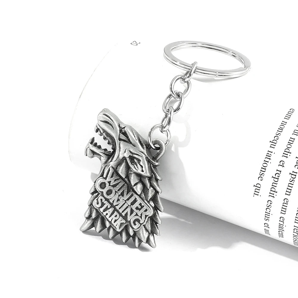 Game of Thrones House Targaryen Keychain – Metal Dragon Logo Pendant