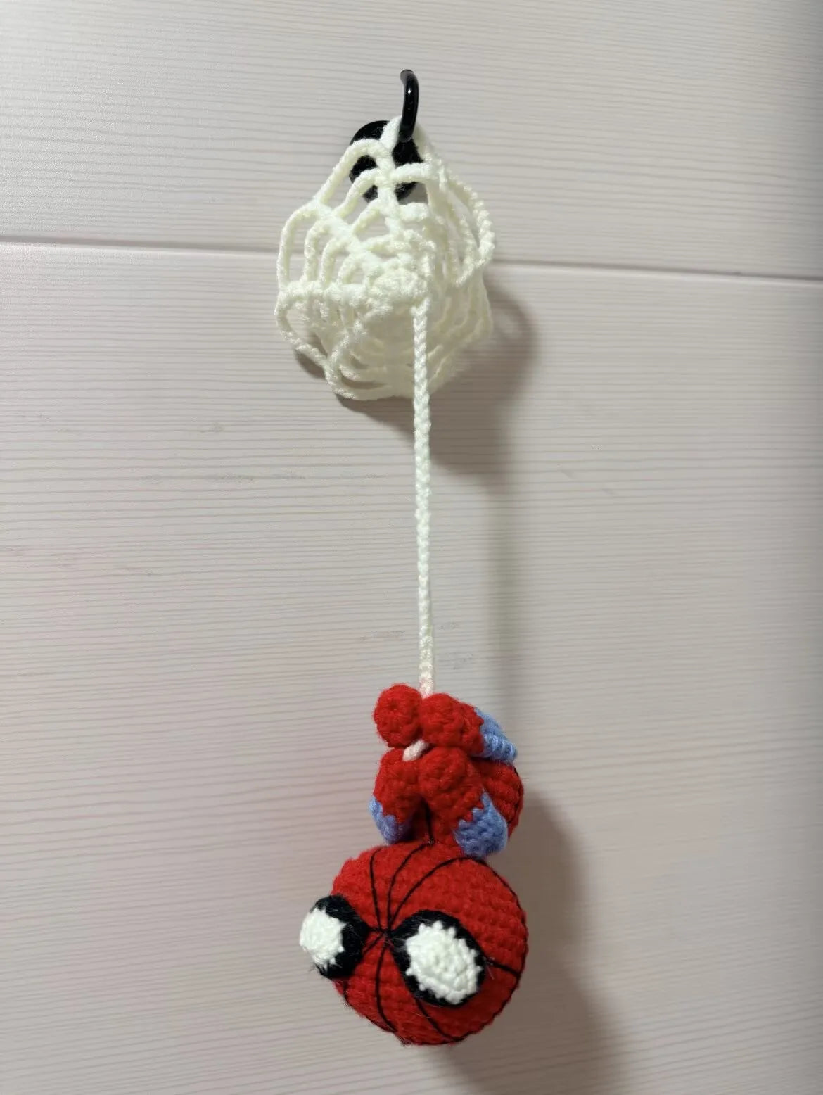Spider-Man & Venom Crochet Plush Keychain – Handmade Backpack Charm