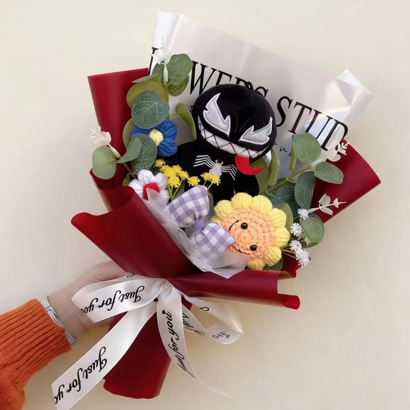 Spider-Man, Stitch & Minions Plush Flower Bouquet – Cute Character Gift