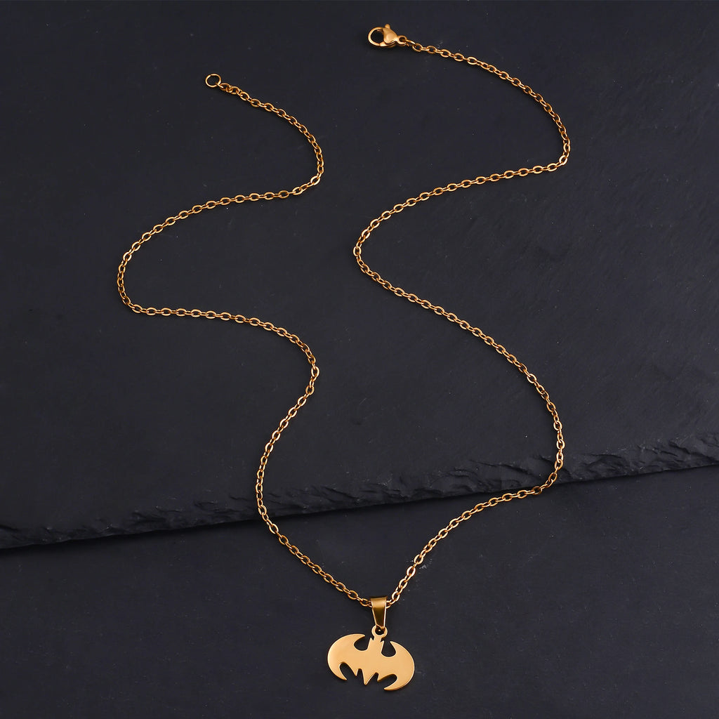 Gothic Bat Necklace – Stainless Steel Superhero Pendant Chain