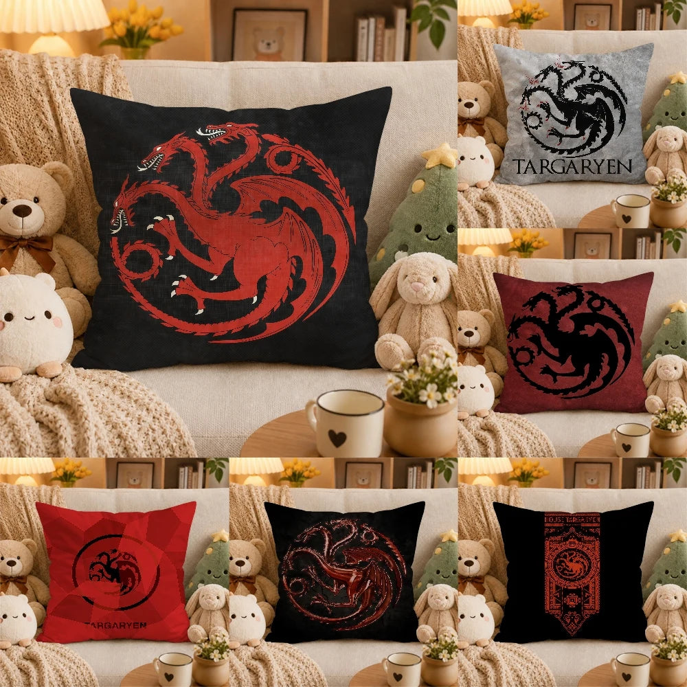 House Targaryen Pillow Cover – Game of Thrones Plush Decorative Cushion Case