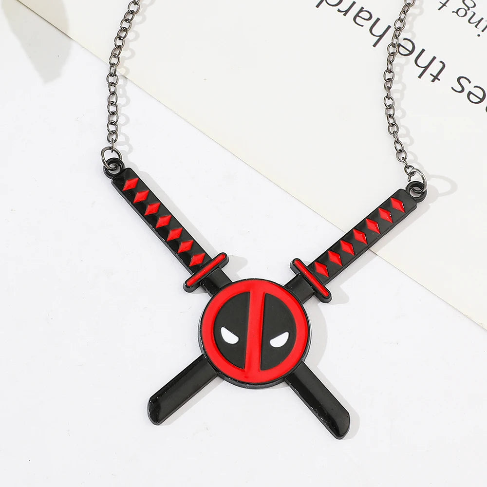 Deadpool Double Knife Necklace – Marvel Superhero Pendant for Men & Women