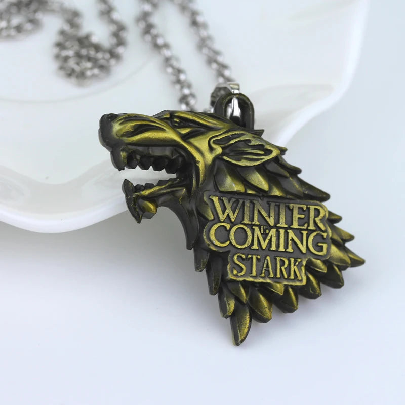 Game of Thrones House Stark Wolf Keychain – “Winter Is Coming” 3D Pendant