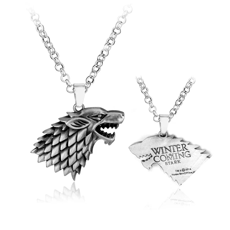 Game of Thrones Wolf & Dragon Keychain – Ice & Fire Fantasy Pendant