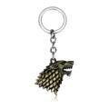 Game of Thrones Wolf & Dragon Keychain – Ice & Fire Fantasy Pendant